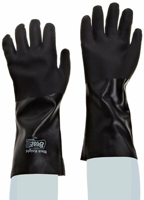 #ad Showa 7714R 10 Large Black Knight PVC Gloves 14quot; Chemical Resistant Qty 7712R $294.00