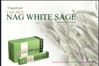 Golden Nag Räucherstäbchen White Sage Duft für Meditation&Yoga 3x15g
