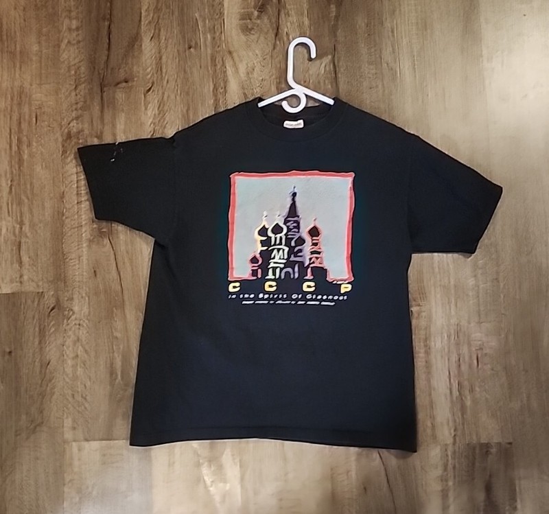 Vintage 90's Soviet USSR CCCP In the Spirit of Glasnost Communist Russia T-shirt