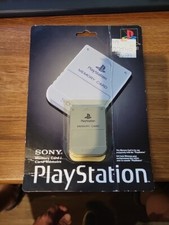 New Original Sony PlayStation Memory Card PS1 Gray Vintage Video Game