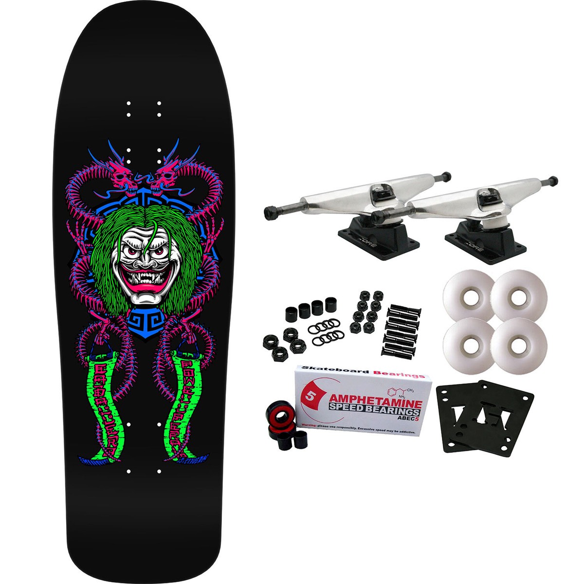 Powell Peralta Skateboard Complete Caballero Mask Blacklight