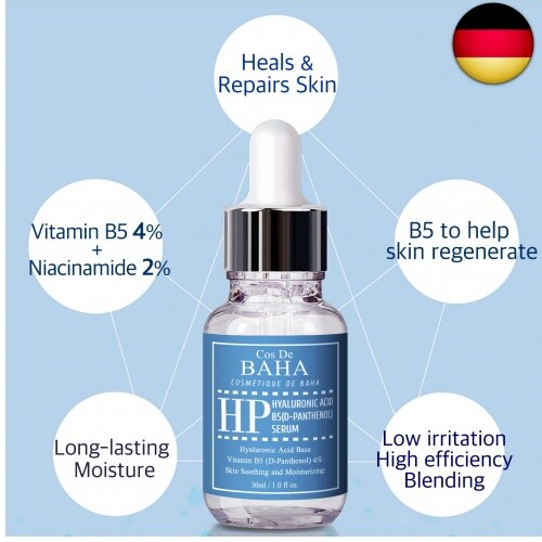 Cos De BAHA Vitamin B5 4% + Hyaluronsäure Serum 30ml - Feuchtigkeitsspendendes - Bild 2 von 7