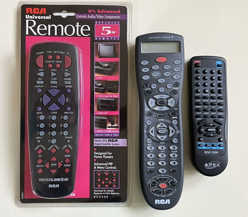 Remote Controls (3) RCA Universal & Custom 8 Plus APEX Digital RM-1200