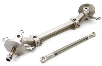 CNC Machined T4 Front Beam Axle w/Steering Setup for Custom 1/14 Semi-Tractor