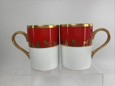 Set Of 2  Vintage Christian Dior Joyeux Noel Mug EUC Discontinued