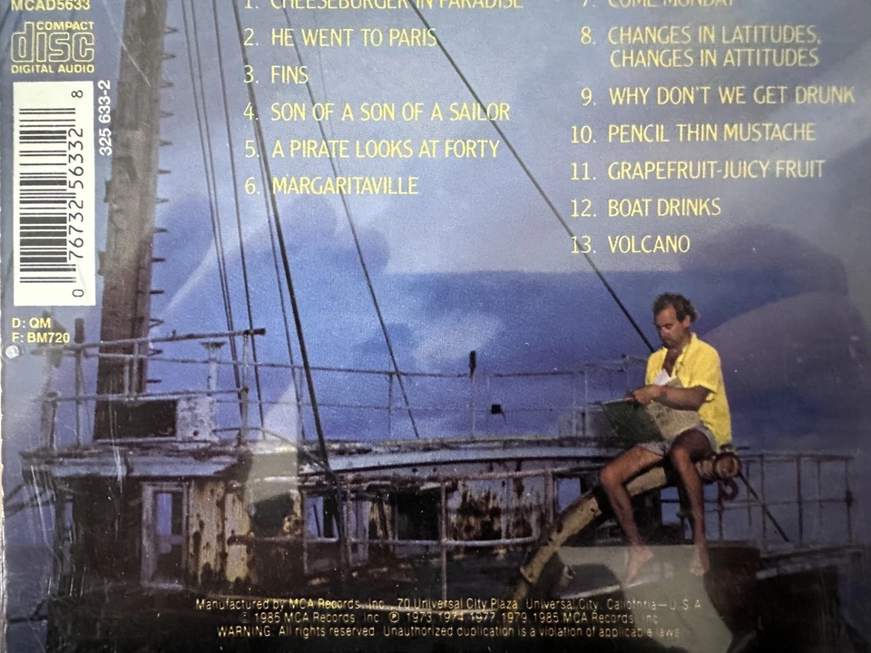 JIMMY BUFFETT - Songs You Know By Heart: Greatest Hits CD 1985 MCA Exc Cond! #1 - Image 2 of 2