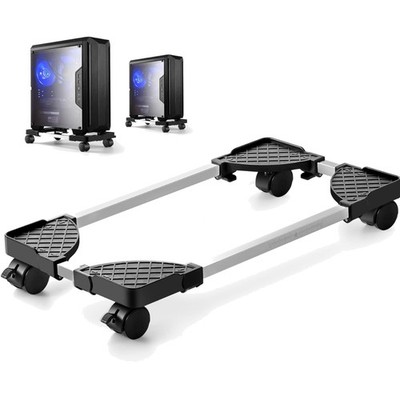 PC Ständer für Computer Tower mit 4 Rollen verstellbar Schwarz Metall ABS