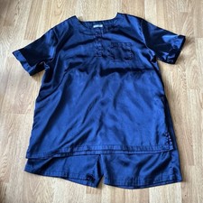 Woman s 2 Pc Shortie Pajama Set Size L From Ekouaer Navy Blue