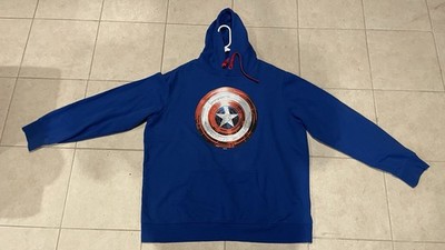 Marvel Comics Captain America Shield Men s Hoodie Blue 2XL (XXL 50/52)