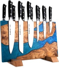 SliceElite Blue Resin Magnetic Knife Block | Double-Sided Kitchen Knife Holder