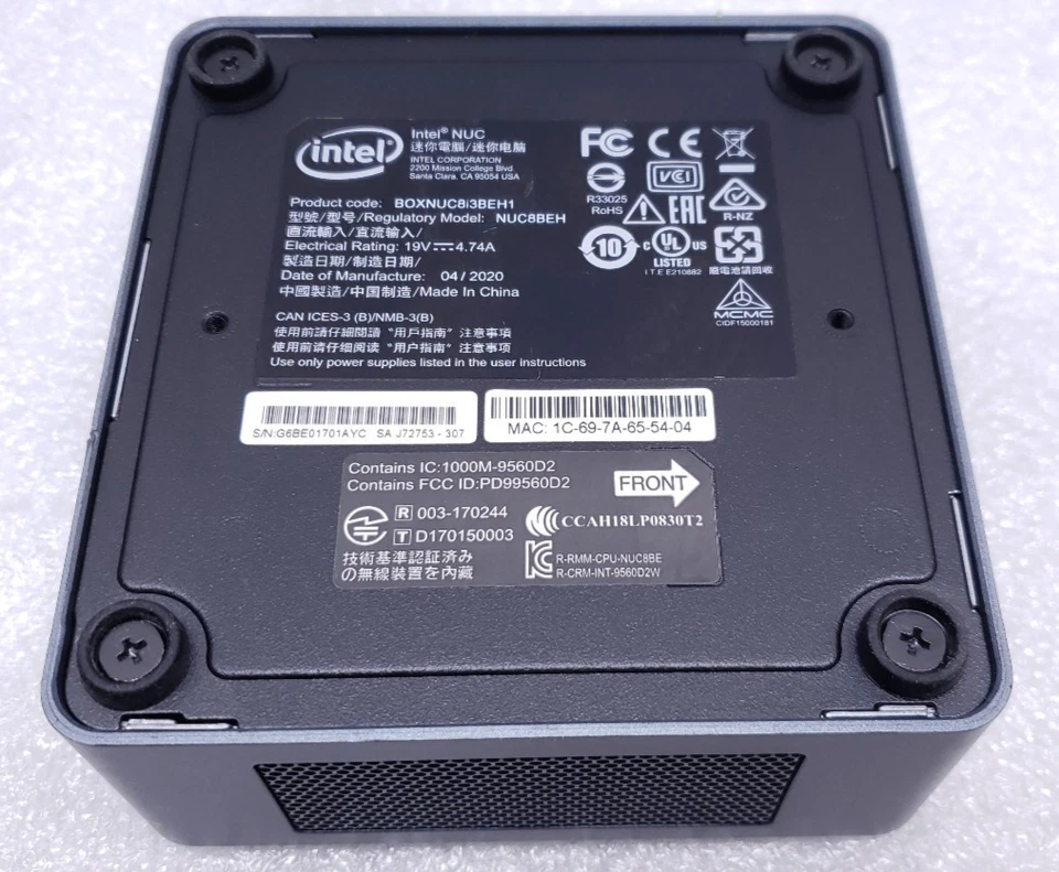 Intel NUC BOXNUC8i3BEH1 i3 8ª generación 8 GB RAM [sin adaptador HDD/AC] #99 Foto 3 de 4