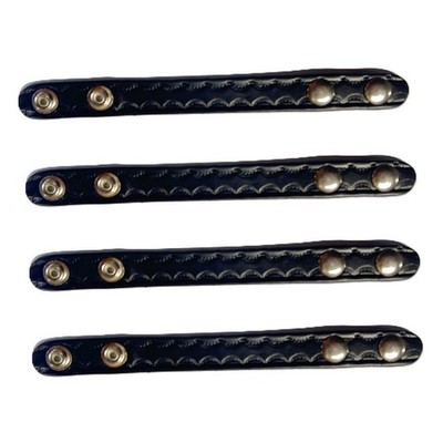 Stallion Leather BKA-2 3/4'' Wide Belt Keeper, Basketweave, Nickel Snap (4 Pack)