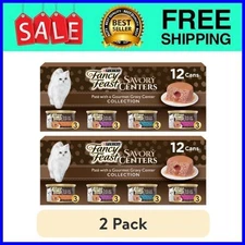 (2Pack) Purina Fancy Feast Savory Centers Wet Cat Food Pate Variety Pack, 3 oz.