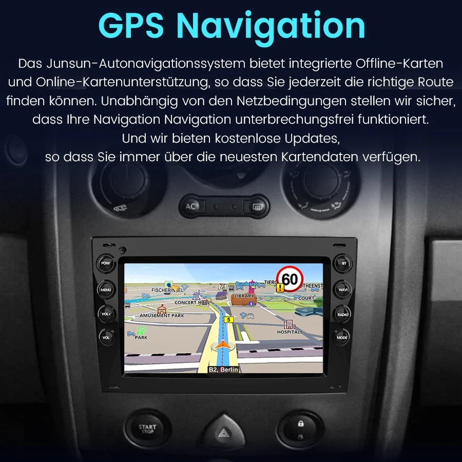Für Renault Megane II 2002-2009 Autoradio Android 14 GPS NAVI WIFI Bluetooth SWC - Bild 4 von 4