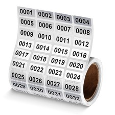 1-2000 Inventory Stickers, Waterproof Self-Adhesive Vinyl Number Stickers N...