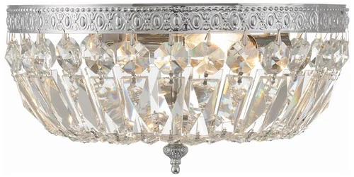 Crystorama Big Basket 12" Wide Chrome and Crystal Ceiling Light - Picture 3 of 6