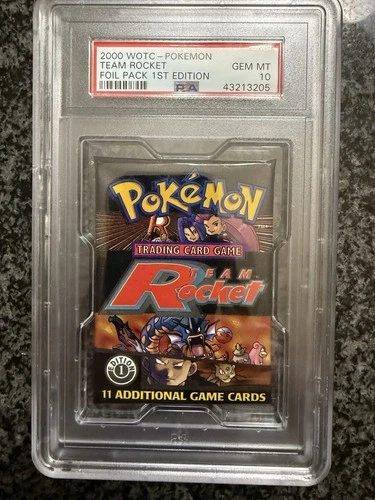 2000 WOTC Pokemon Team Rocket 1st Edition Foil Pack PSA 10 GEM MINT
