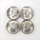 1964 Kennedy Half Dollars 90% Silver Lot of 4 Circulated AU/BU