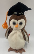 TY Beanie Baby WISE the Owl Graduation Plush Toy 1998 with tag retired