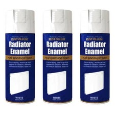x3 Rust-Oleum Ultra-Tough Radiator Enamel Aerosol Spray Paint 400ml White Gloss