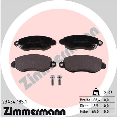Vorderachse Zimmermann 23434.185.1 Bremsbelagsatz, Scheibenbremse FüR Ford-image