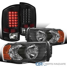 Fits 02-05 Dodge Ram 1500 2500 3500 Pickup Black Headlightsled Tail Brake Lamps
