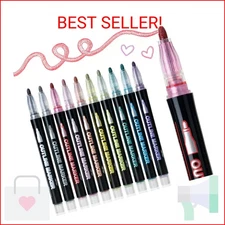 Mr. Pen- Double Line Outline Markers, 10 Colors, Self-Outline Metallic Markers, 
