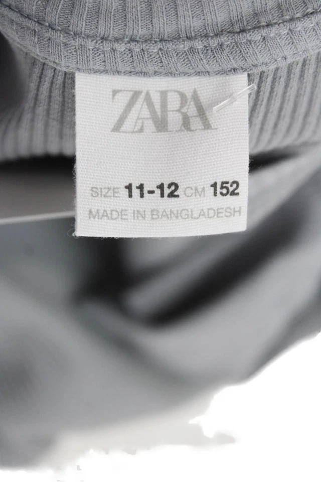 Zara Girls Cotton Long Sleeve Round Neck Knit Top Gray Size 11-12Y - Image 3 of 4