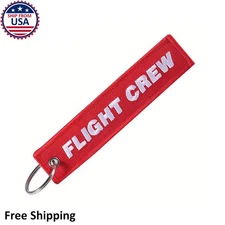 Flight Crew Keychain Red Aviation Pilot Gift Travel Luggage Bag Tag