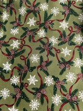 Moda Let It Snow Fabric Deb Strain Green Christmas Pine Cones Red Ribbons F65