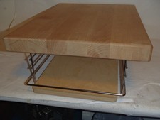 Solid Maple Wood Butcher Block Platform for Mixer Lift WITH ATTACHED PARTS SHELF