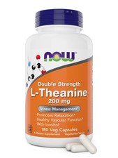 Now Foods Double Strength L-theanine 200Mg 180 Capsules Vegan Stress Relief