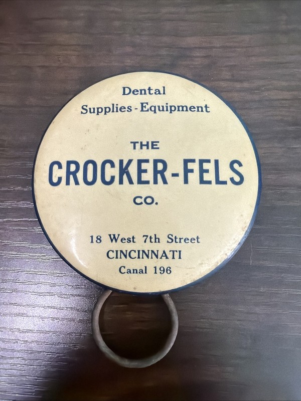 The Crocker-Fels Co Dental Advertising Mirror Cincinnati OH Ohio RARE Antique
