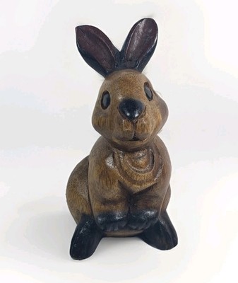 Wooden Rabbit Handcrafted in Kingdom of Thailand for The Mandalay Box Company