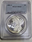 MS64 1882-S Morgan Dollar [ LUSTER++] PCGS Certified 90% Silver Dollar