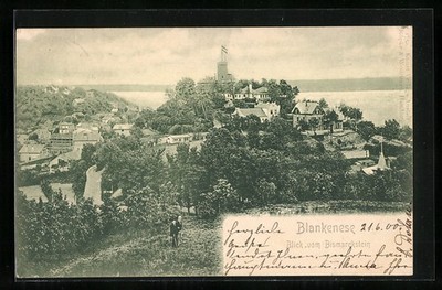 Ansichtskarte Hamburg-Blankenese, Blick vom Bismarckstein zum Süllberg 1900 