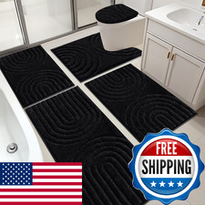 Hebe Rugs Hebe Bathroom Rugs Set 5 Piece Plush Absorbent Bath Mats For Bathroom