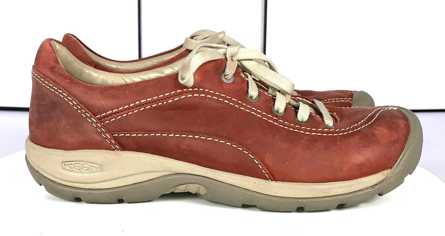 KEEN Sneakers basse da donna Presidio II ROSSO in pelle da passeggio escursionismo 7