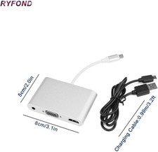 Lightning to HDMI VGA Audio Adapter Converter Cable Plug and Play 2 in 1