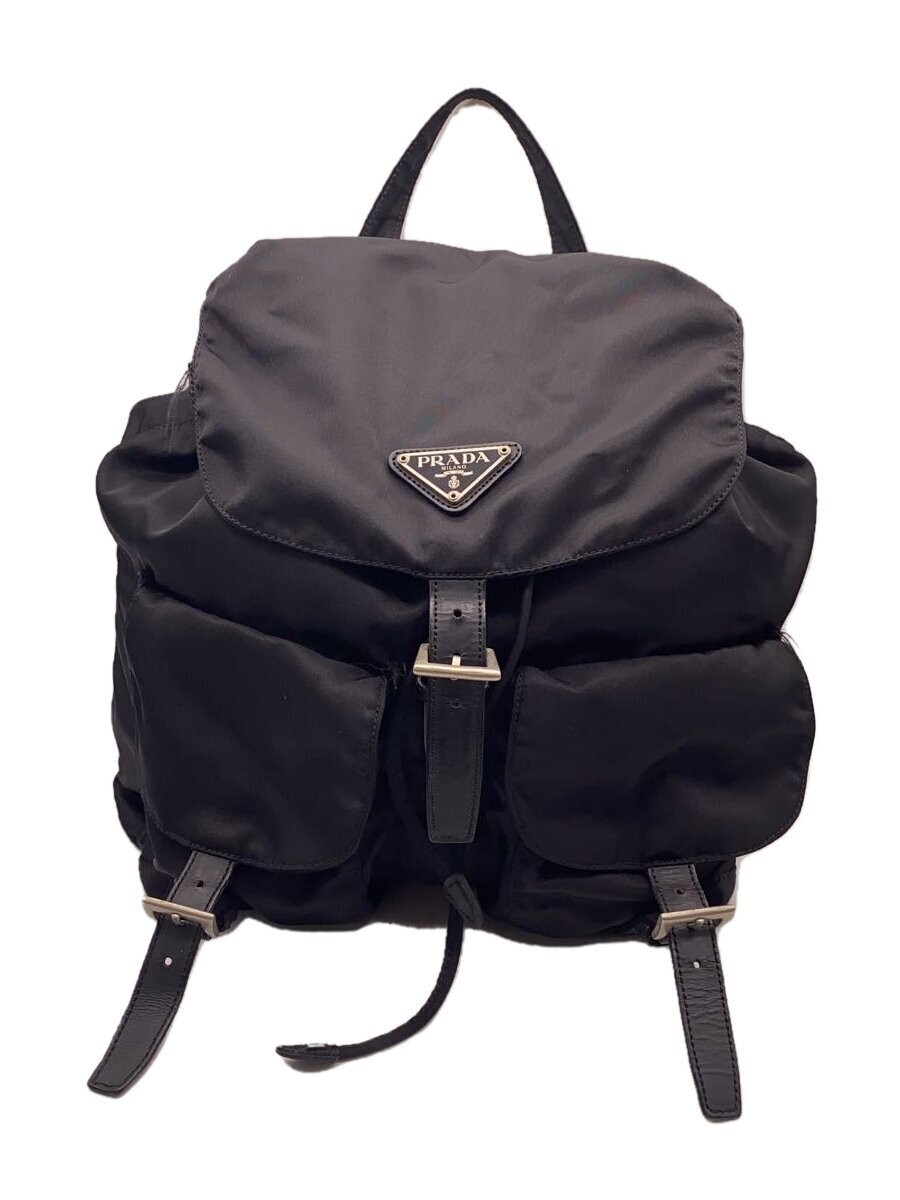 PRADA Backpack Nylon BLK Solid 407578 Interior Ha… - image 1