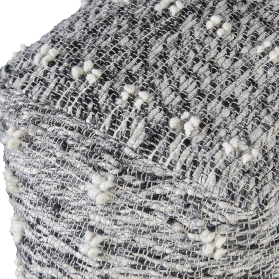 Uttermost 23974 18"W Ottoman Pouf - Black / Gray / White - Image 2 of 4