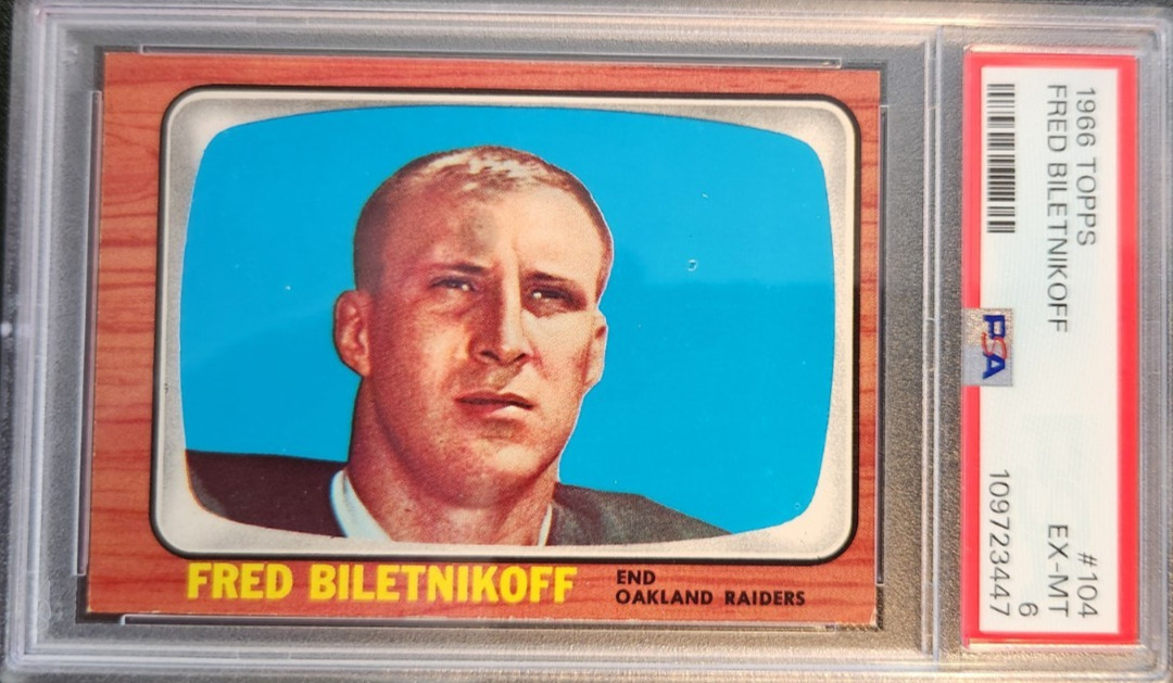 1966 Topps #104 Fred Biletnikoff Raiders PSA 6 Ex-Mt HOF