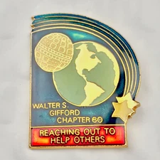 Telephone Pioneers Of America Walter Gifford Chapter 60 Pin Gold Tone Globe Star