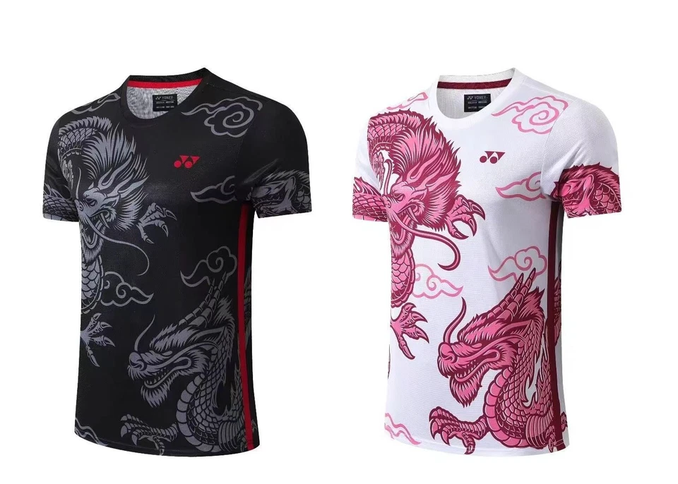 2024 New yy Men's Tops tennis/badminton Clothes T-Shirts print china dragon