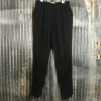 Abercrombie Fitch Pants Womens Small High Waist Ankle Zip Pleated Pockets Black