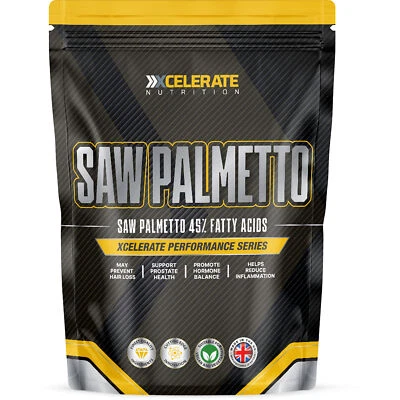 XCELERATE NUTRITION Saw Palmetto 3000mg - 365 Tablets Hair Loss Urinary Tract Prostate VEGAN UK Made