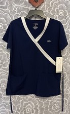 New York Laundry Medics Womens Small Blue Vneck Pullover Scrub Top NWT M1238