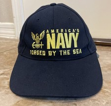 NEW Vtg America’s Navy Forged By The Sea Hat Made In USA Adjustable