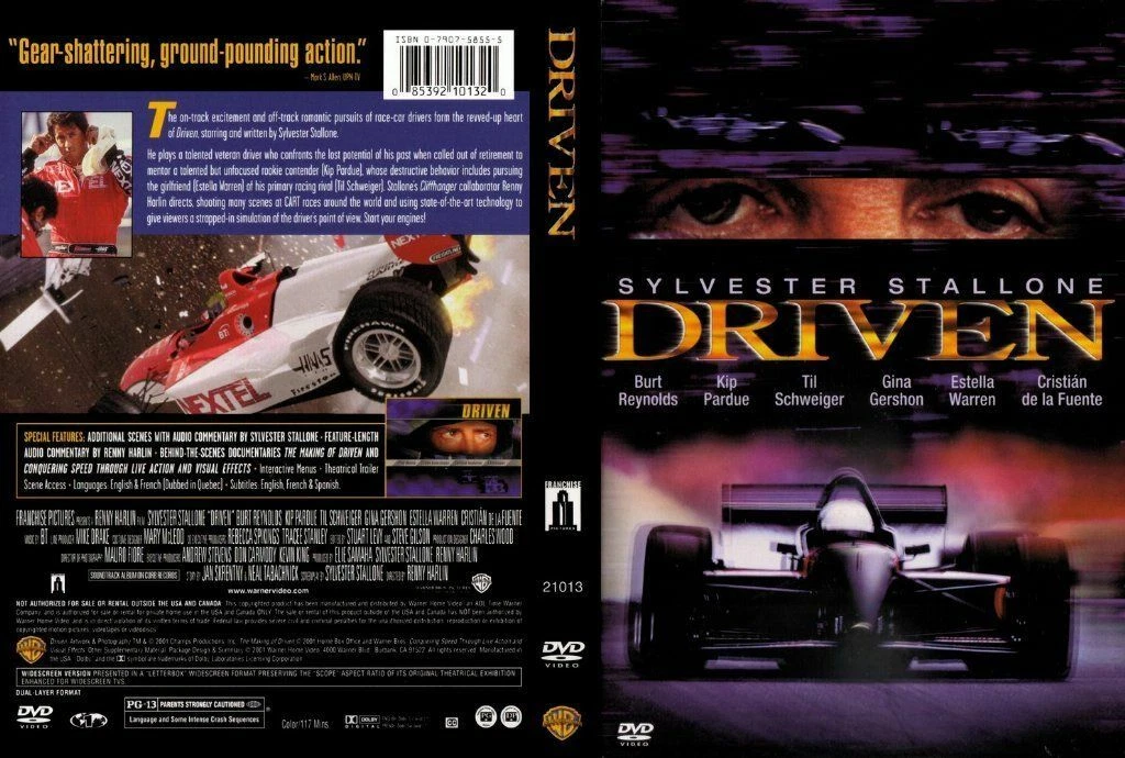 Driven (DVD, 2001) w/Sylvester Stallone Warner Snap Case. Ed.