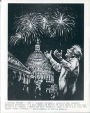 Press Photo Artist Drawing Leonard Bernstein Ntl Symphony DC Fireworks